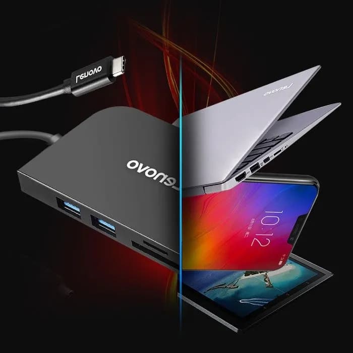 هاب تایپسی با 7 پورت لنوو Lenovo 7 in 1 Type C HUB Adapter S707 — تصویر ۴