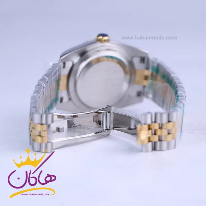 ساعت مردانه رولکس فلزی دیت جاست صفحه سبز 4043/20 — تصویر ۲