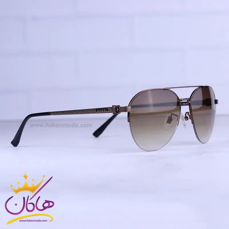 عینک آفتابی گوچی مردانه فریم خلبانی فلزی GG1358/5 — تصویر ۴