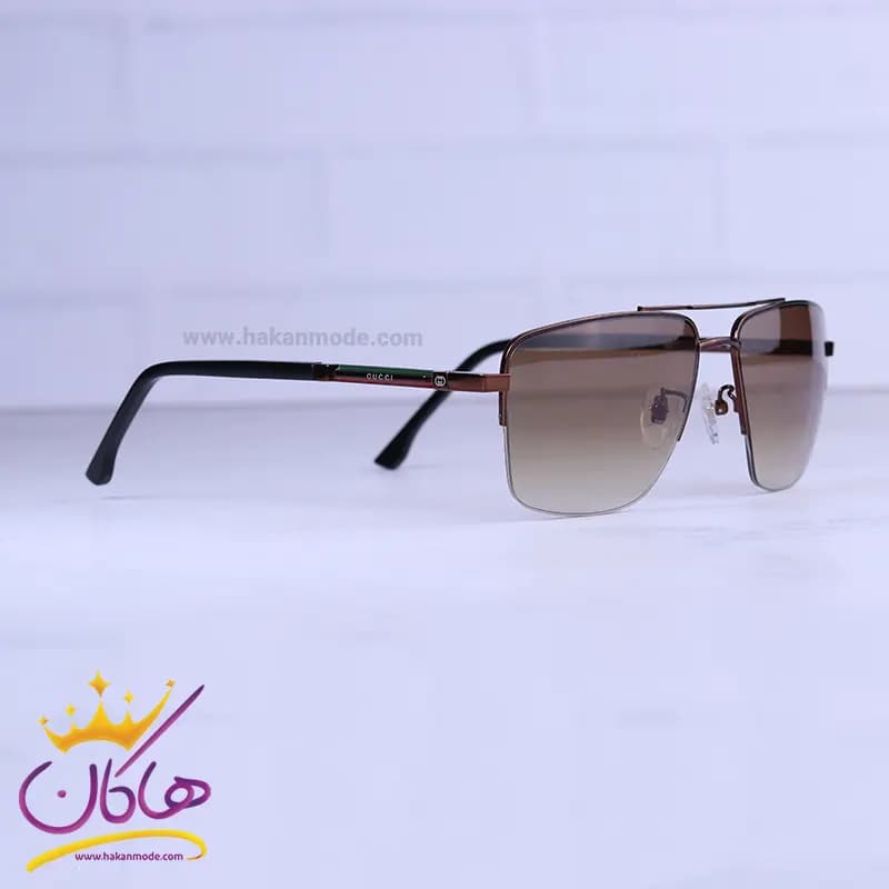 عینک آفتابی گوچی مردانه فریم قهوه ای فلزی GG1242/5 — تصویر ۴
