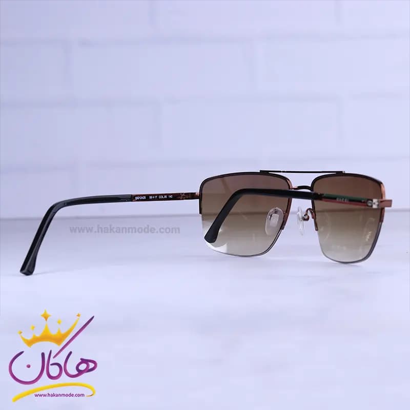 عینک آفتابی گوچی مردانه فریم قهوه ای فلزی GG1242/5 — تصویر ۳