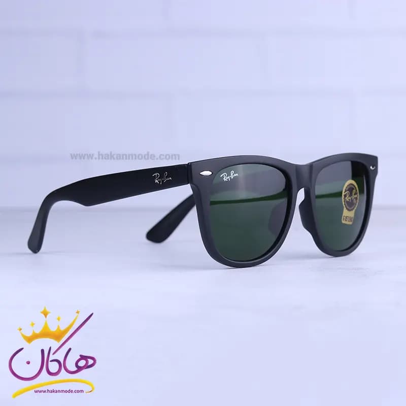 عینک آفتابی ری بن فریم ویفرر مشکی مات RB 2140/2 — تصویر ۴