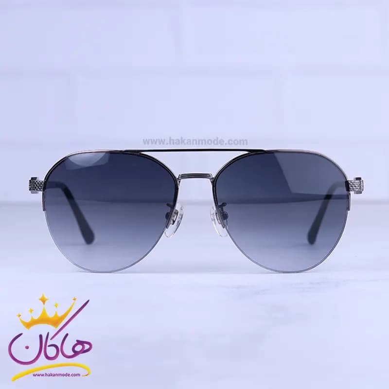 عینک آفتابی گوچی مردانه نیم فریم دودی فلزی GG1358/3