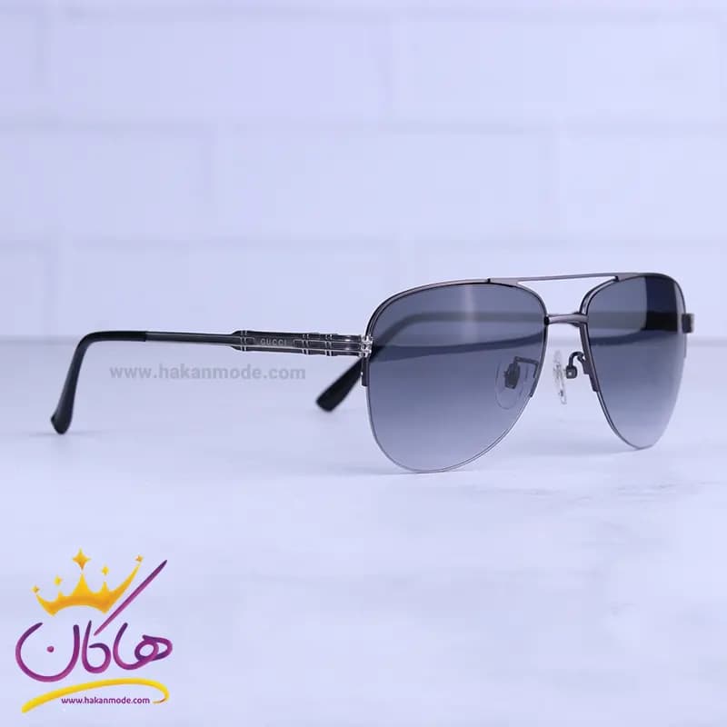 عینک آفتابی گوچی مردانه نیم فریم دودی فلزی GG 1354/3 — تصویر ۴