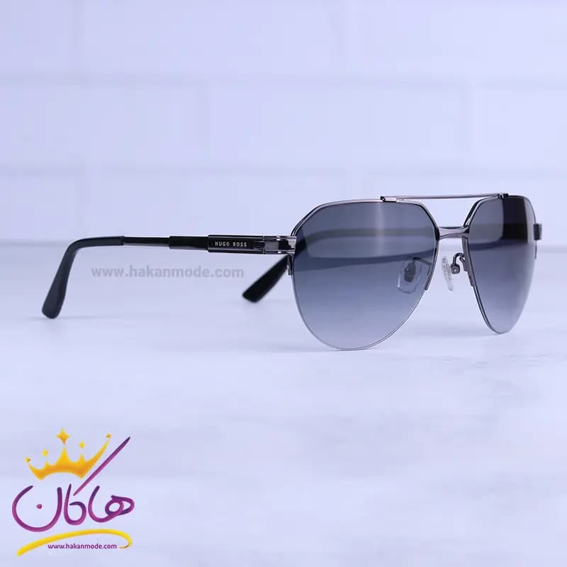 عینک آفتابی هوگو باس مردانه خلبانی دودی HB 1093/3 — تصویر ۳