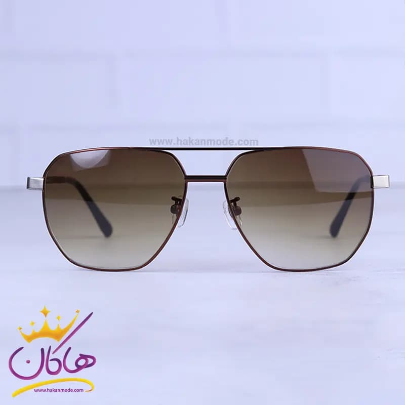 عینک آفتابی هوگو باس مردانه خلبانی قهوه ای HB1076/5