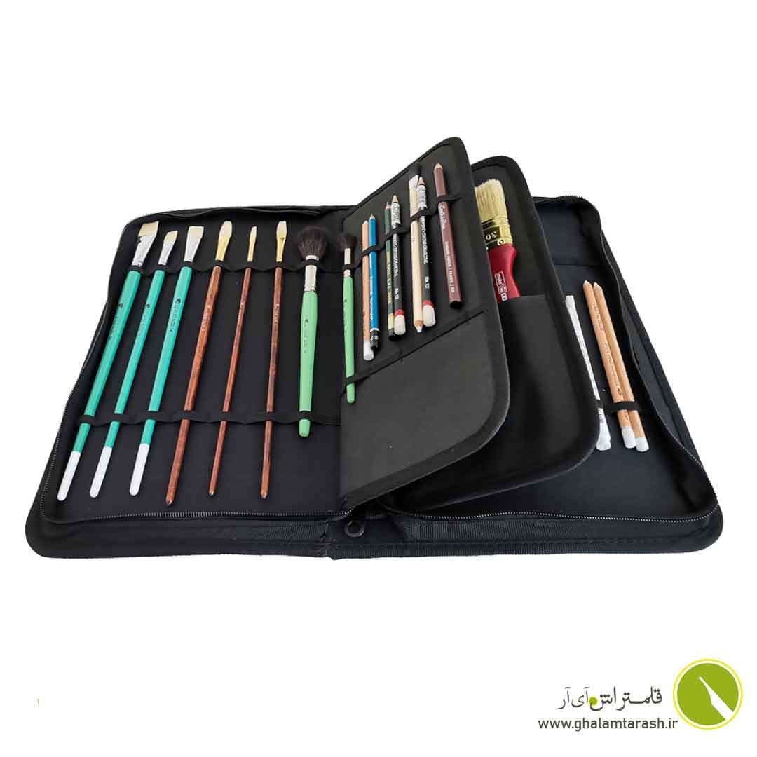 کیف قلم مو 4 لت (چهار تکه) برزنتی — تصویر ۵