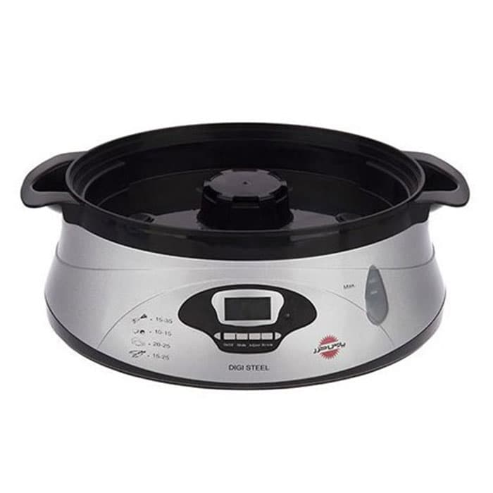 بخارپز پارس خزر Digi Steel دیجی استیل مشکی طوسی — تصویر ۲
