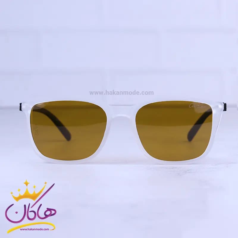 عینک آفتابی کارتیر مردانه فریم سفید پلاریزه P3302/5