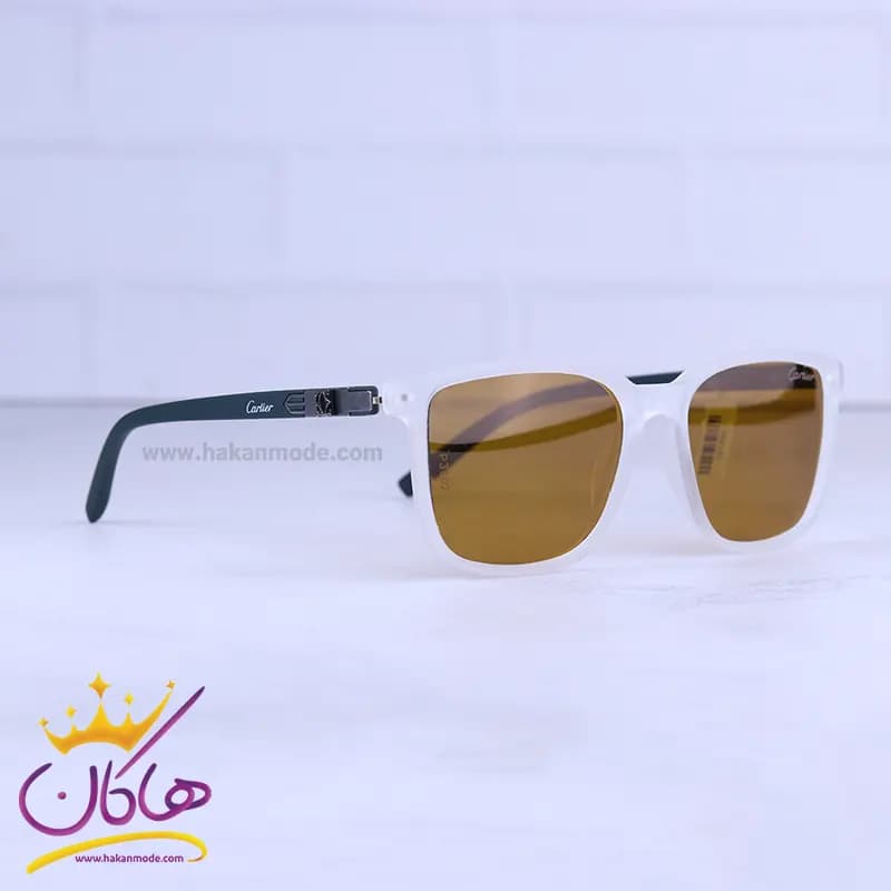 عینک آفتابی کارتیر مردانه فریم سفید پلاریزه P3302/5 — تصویر ۴