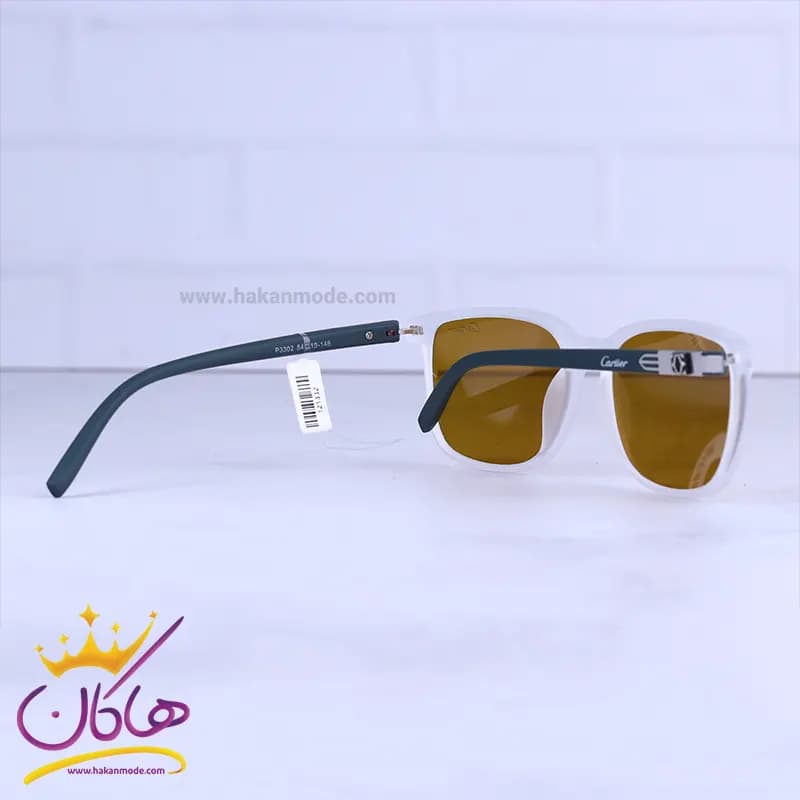 عینک آفتابی کارتیر مردانه فریم سفید پلاریزه P3302/5 — تصویر ۳