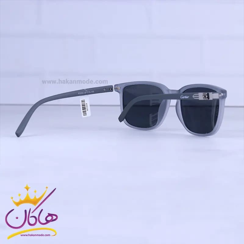 عینک آفتابی کارتیر مردانه فریم مستطیل طوسی پلاریزه P3302/4 — تصویر ۳