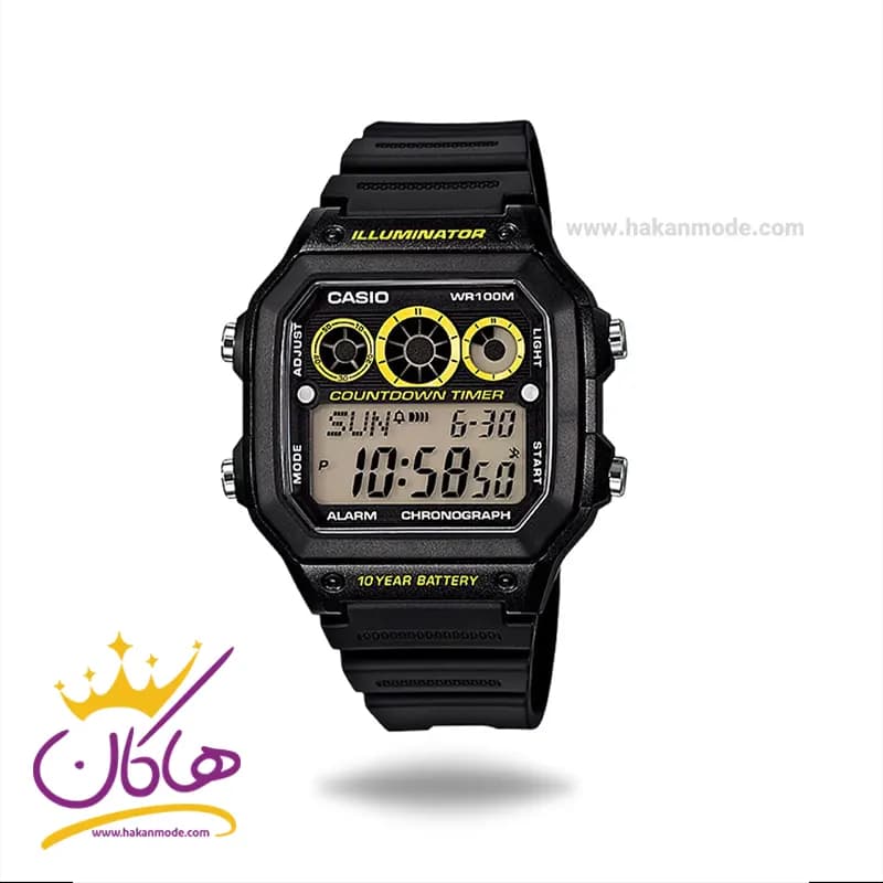 ساعت کاسیو مردانه بند رابر دیجیتالی AE-1300WH-1AVDF