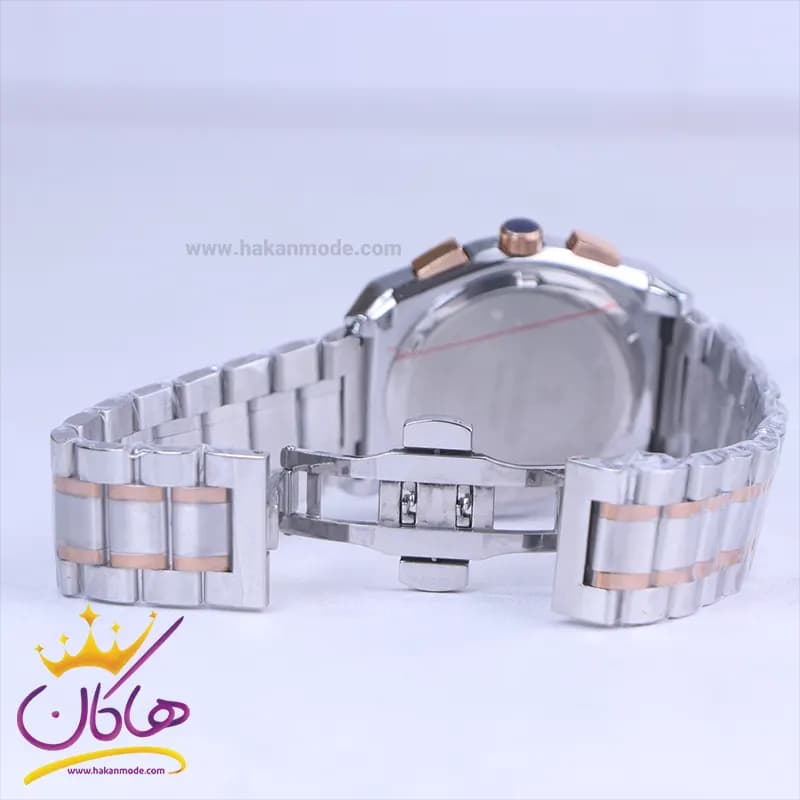 ساعت مچی مردانه رومانسون فلزی نقره ای رزگلد صفحه سبز 972/3 — تصویر ۲