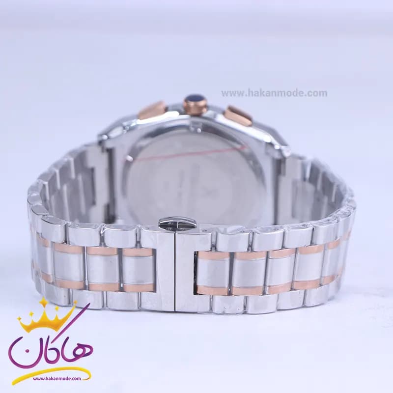 ساعت مچی مردانه رومانسون فلزی نقره ای رزگلد صفحه سبز 972/3 — تصویر ۳
