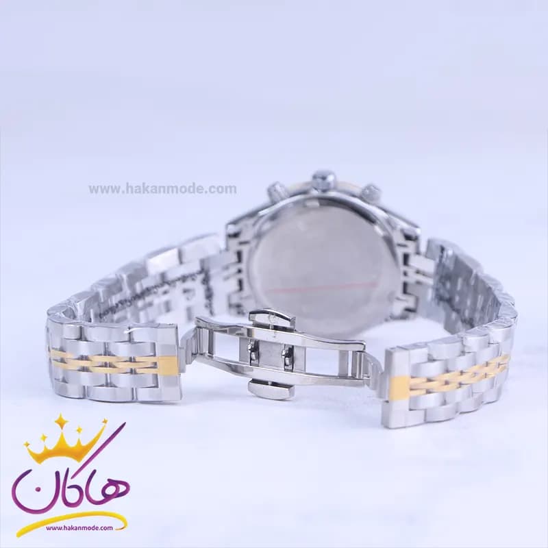 ساعت مچی الگانس زنانه فلزی نقره ای طلایی صفحه سبز 8561/2 — تصویر ۲