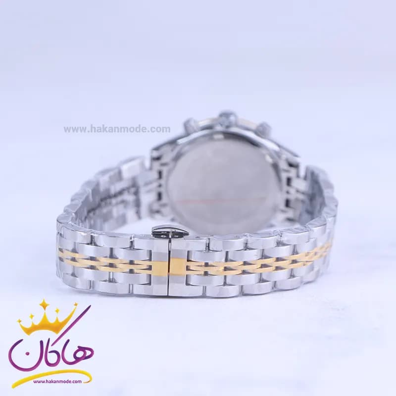 ساعت مچی الگانس زنانه فلزی نقره ای طلایی صفحه سبز 8561/2 — تصویر ۳
