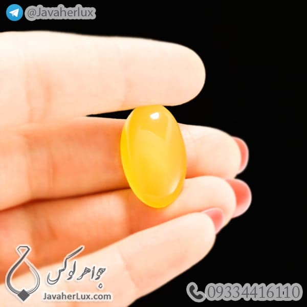 نگین عقیق زرد مدل پاکر _ کد : 400303 — تصویر ۳