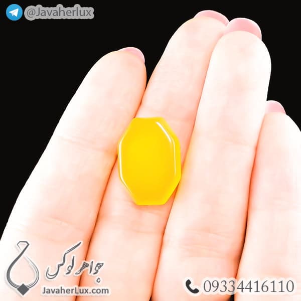نگین عقیق زرد اصل و معدنی _ کد : 400300 — تصویر ۲