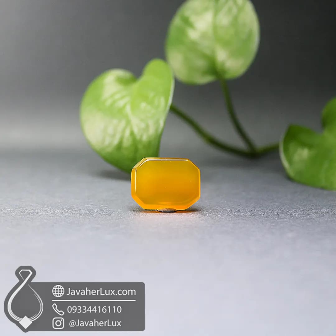 نگین سنگ عقیق زرد اصل _ کد 400299 — تصویر ۳