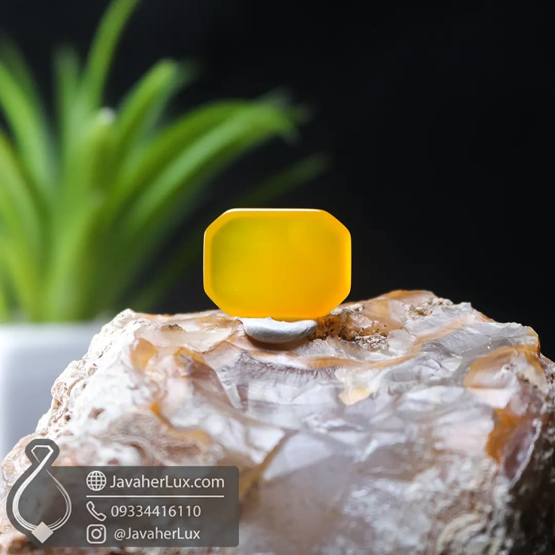 نگین سنگ عقیق زرد اصل _ کد 400299 — تصویر ۴