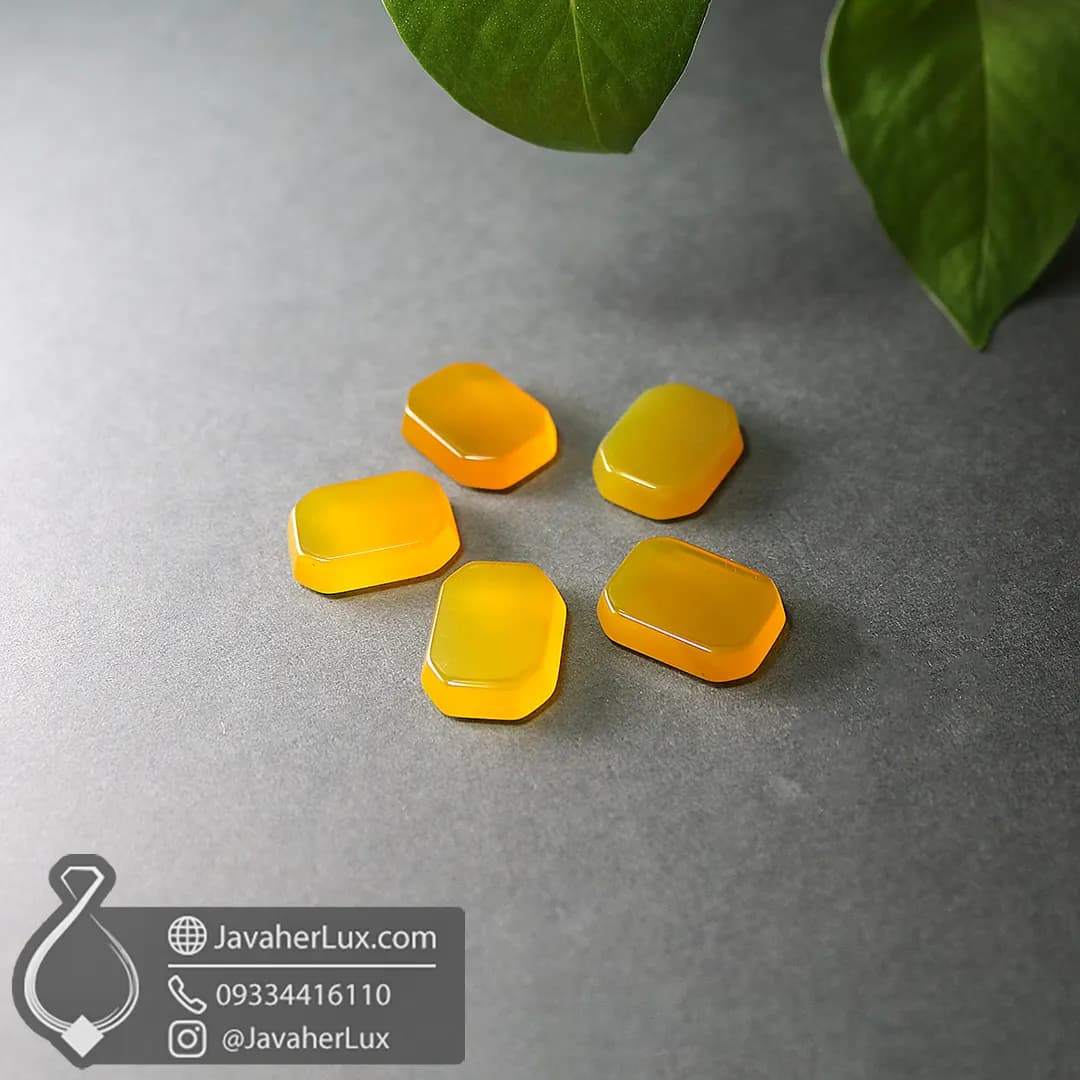 نگین سنگ عقیق زرد اصل _ کد 400299 — تصویر ۲
