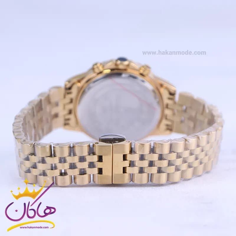 ساعت مچی رومانسون زنانه فلزی طلایی صفحه آبی 9766/4 — تصویر ۳