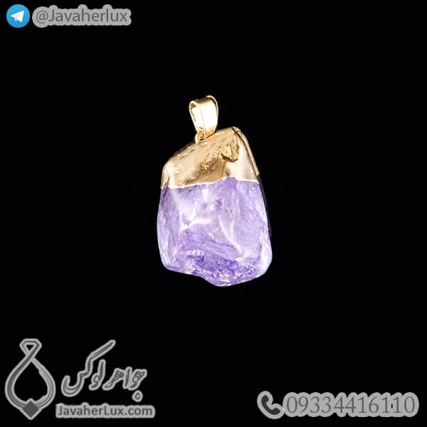 گردنبند سنگ آمتیست مدل پادرا _ کد : 400289 — تصویر ۲