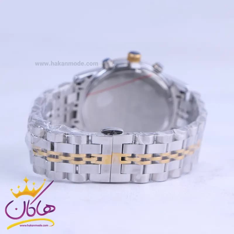 ساعت مچی مردانه رومانسون فلزی نقره ای طلایی صفحه مشکی 030/9 — تصویر ۳
