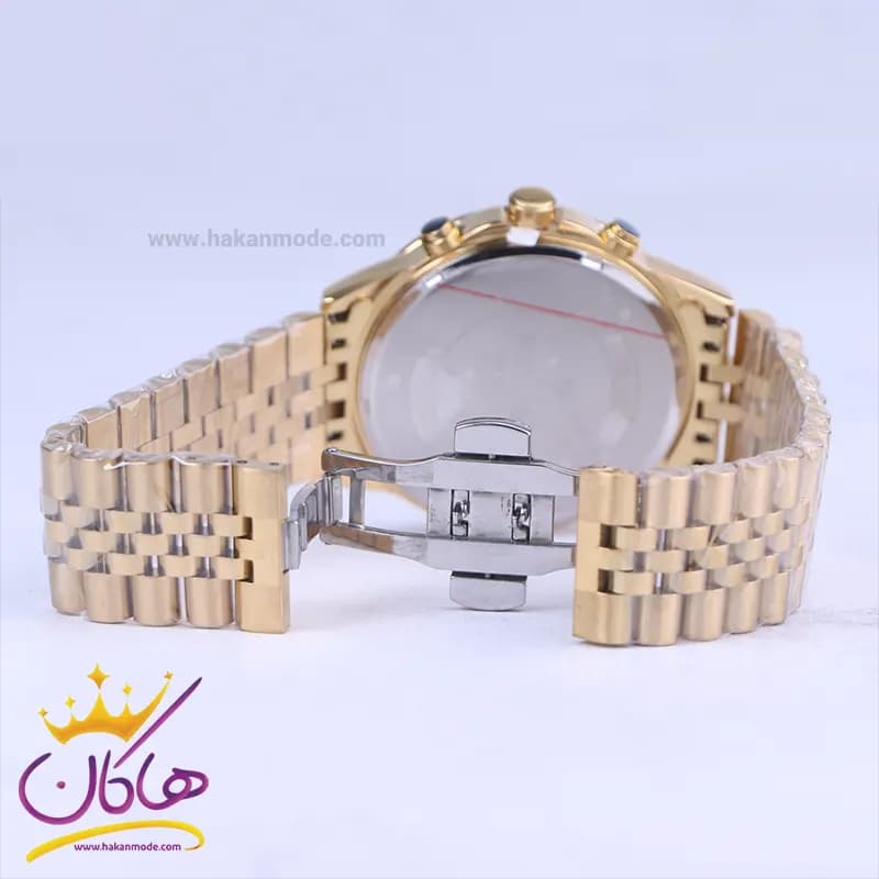 ساعت مچی رومانسون مردانه فلزی طلایی صفحه آبی 9766/3 — تصویر ۲