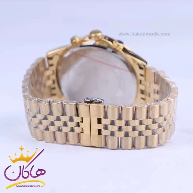ساعت مچی رومانسون مردانه فلزی طلایی صفحه آبی 9766/3 — تصویر ۳