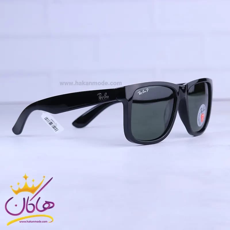 عینک آفتابی ری بن مردانه مشکی فریم مربع پلاریزه RB 4165/1 — تصویر ۳