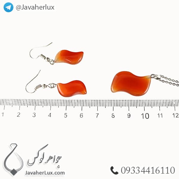 نیم ست عقیق اشکی مدل برسیان _ کد : 400274 — تصویر ۵
