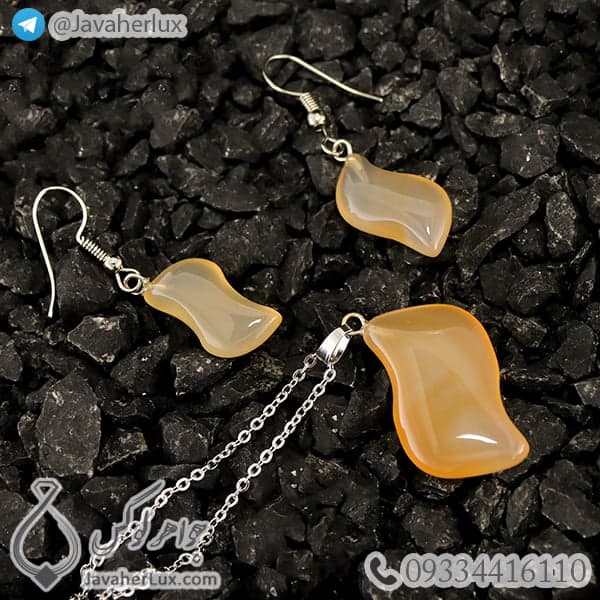 نیم ست عقیق اشکی _ کد : 400273 — تصویر ۴
