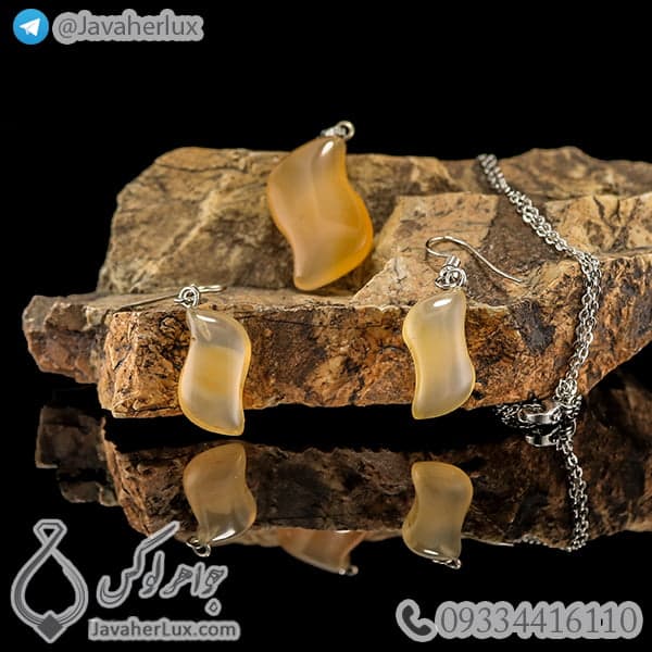 نیم ست عقیق اشکی _ کد : 400273 — تصویر ۳