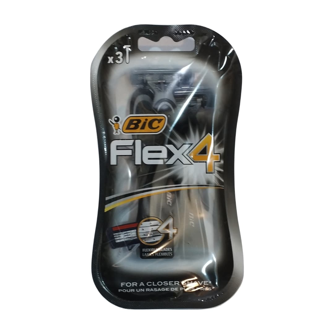 ژیلت 3 لبه 3 عددی بیک مدل flex 4 بسته 12 عددی