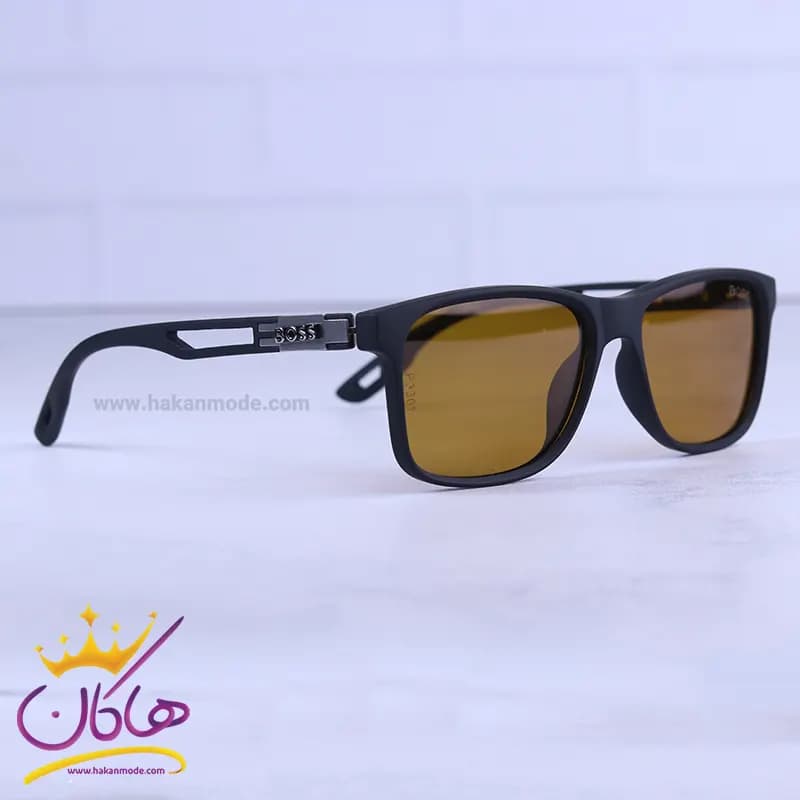 عینک آفتابی بوس مردانه فریم مشکی شیشه زرد پلاریزه P3301/4 — تصویر ۴