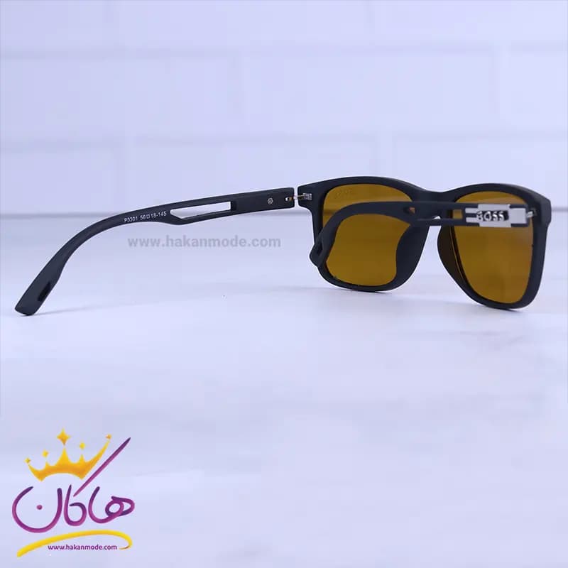 عینک آفتابی بوس مردانه فریم مشکی شیشه زرد پلاریزه P3301/4 — تصویر ۳