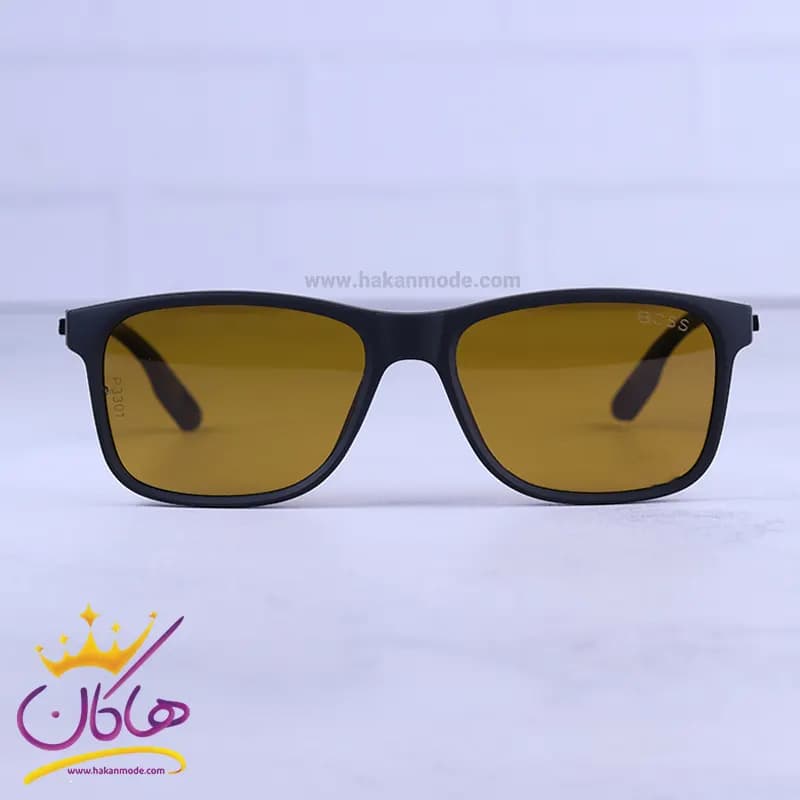 عینک آفتابی بوس مردانه فریم مشکی شیشه زرد پلاریزه P3301/4