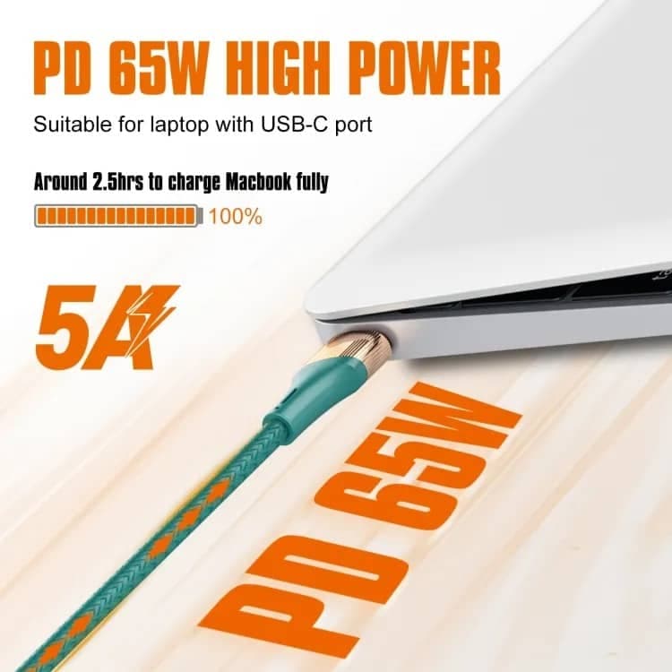کابل 2 متری تایپ سی به تایپ سی الدینیو LC632C 65w — تصویر ۳