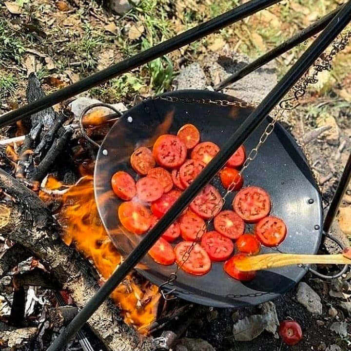 منقل تاشو سرخپوستی همراه با تابه ساج — تصویر ۳