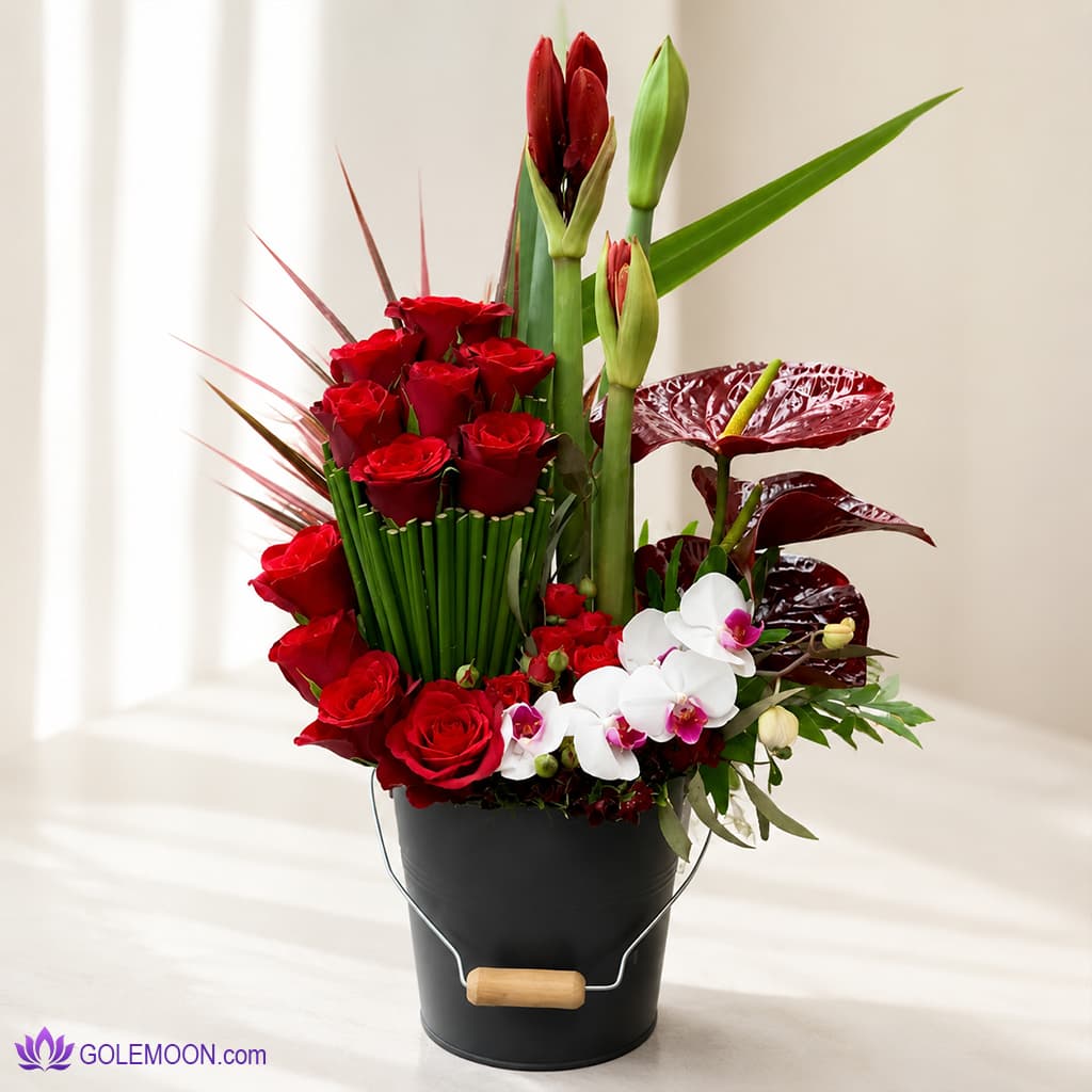 باکس گل خاص زمستانی عاشقانه ولنتاین