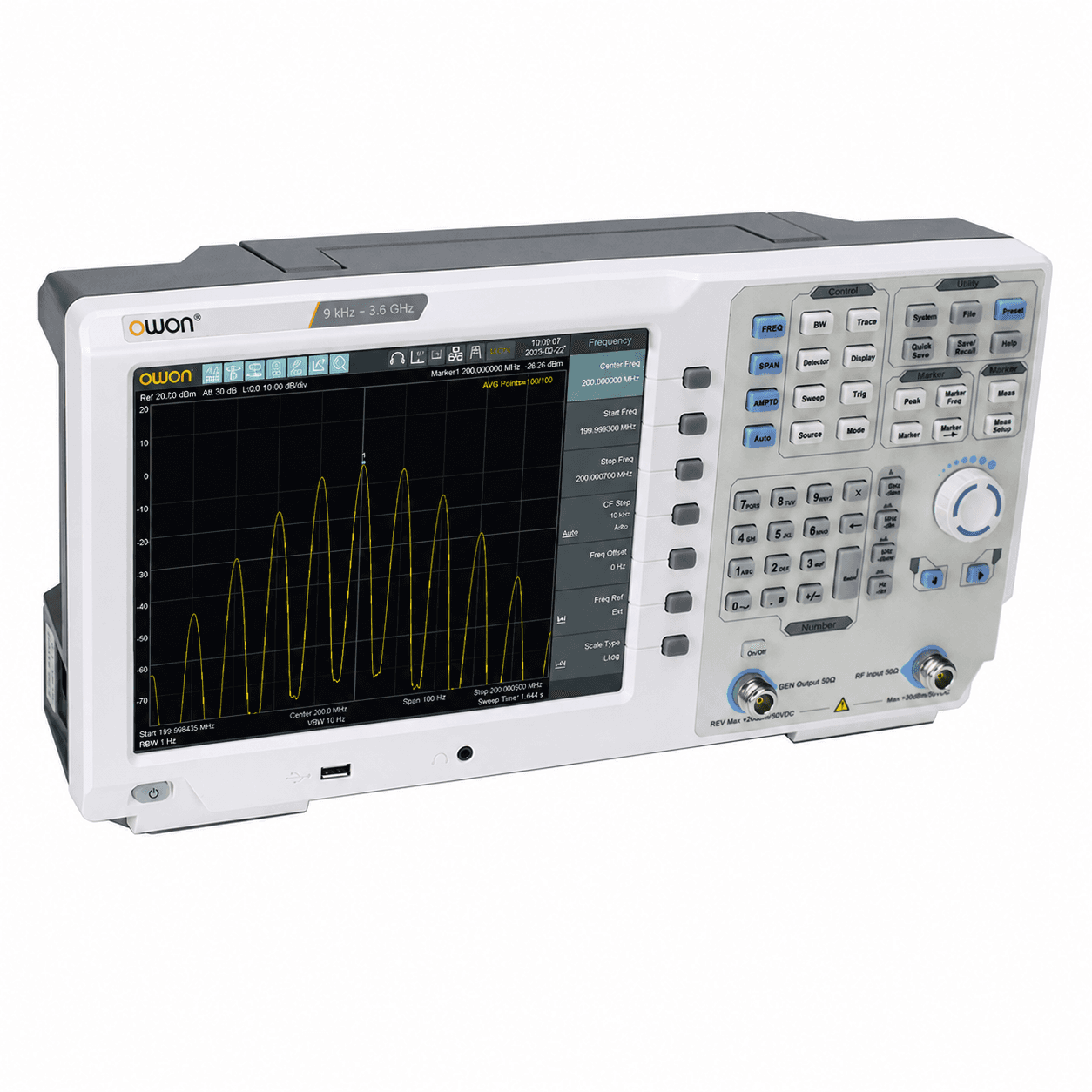 اسپکتروم آنالایزر اوون مدل OWON XSA1036P-TG با تراکینگ ژنراتور
