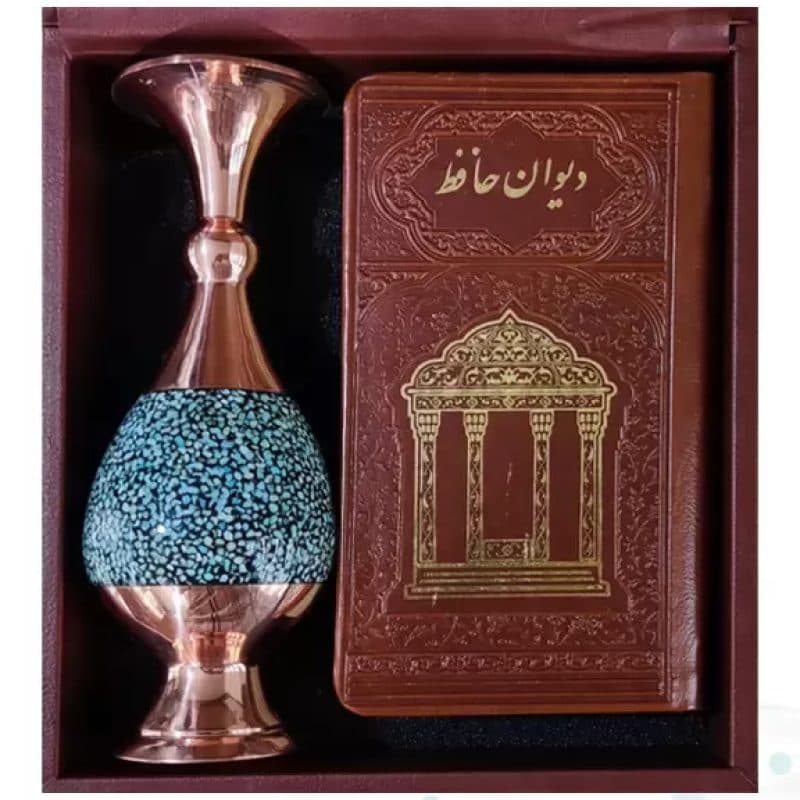 حافظ پالتویی چرم با گلدان فیروزه — تصویر ۳