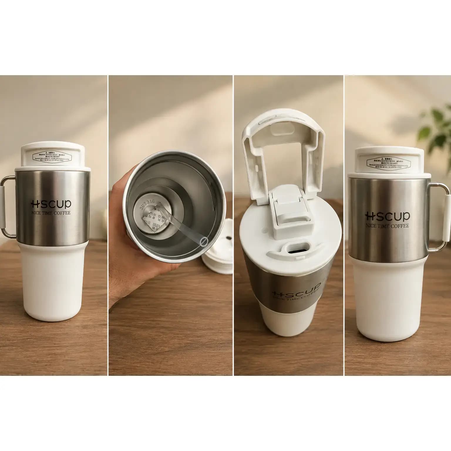 ماگ سفری وکیوم HSCUP مدل H-BW-1484 | ظرفیت ۵۵۰ میلی‌لیتر — تصویر ۴