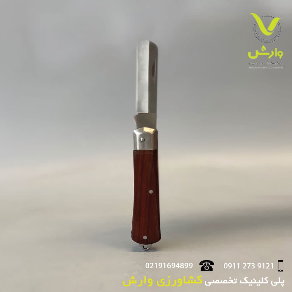 چاقو پیوند زن دست ساز زنجان تک تیغ صاف — تصویر ۲