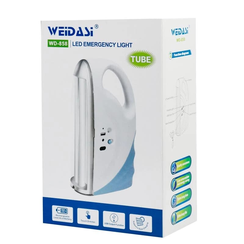 چراغ اضطراری ویداسی مدل WD-858 دسته دار شارژی — تصویر ۳