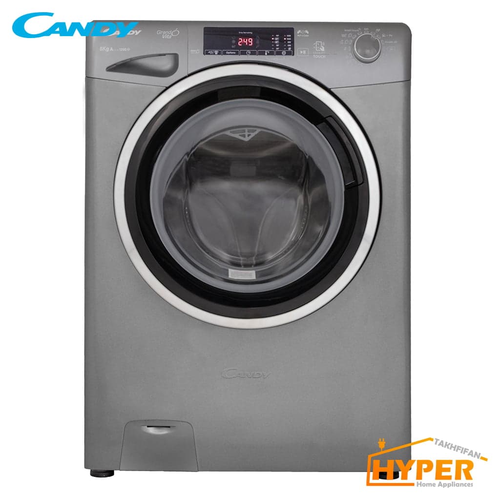 ماشین لباسشویی کندی GVS-228TC3R سیلور 8 کیلویی