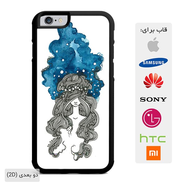 قاب گوشی سفید با طرح دخترک غمگین case10539 — تصویر ۲