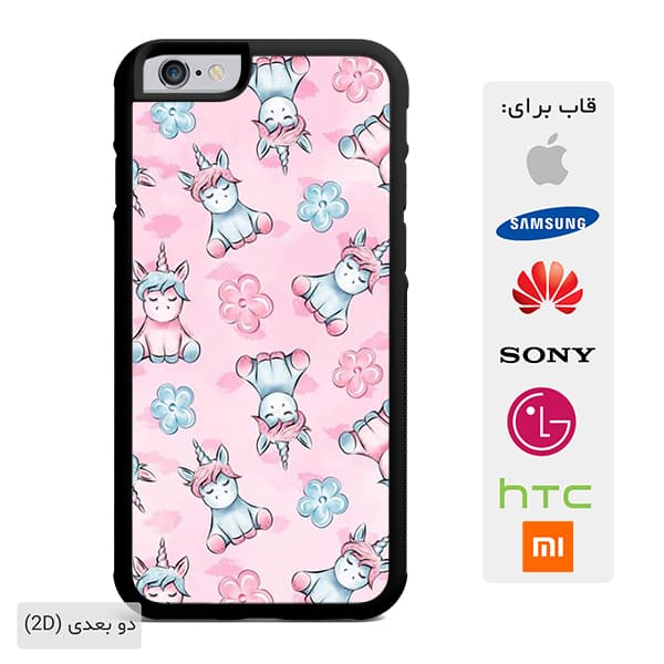 قاب گوشی صورتی با طرح اسب تک‌شاخ case10530 — تصویر ۳